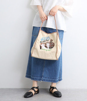 アニマル刺繍トート