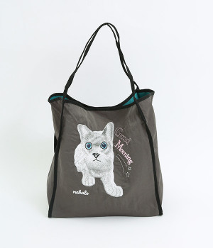 アニマル刺繍トート(ブラック-ONESIZE)