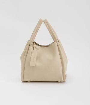 ミニショルダー付ソフトレザー調ミニバッグ(ホワイト-ONESIZE)