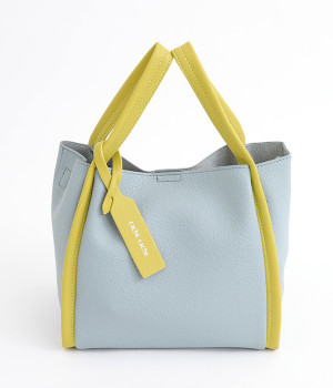 ミニショルダー付ソフトレザー調ミニバッグ(ブルーミックス-ONESIZE)