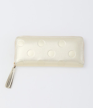 ドット型押し ジャバラ長カードウォレット