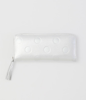 ドット型押し ジャバラ長カードウォレット(シルバー-ONESIZE)