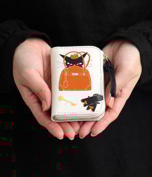 黒ねこ意匠　ROBIN　スマートキーケース(ライトアイボリー-ONESIZE)