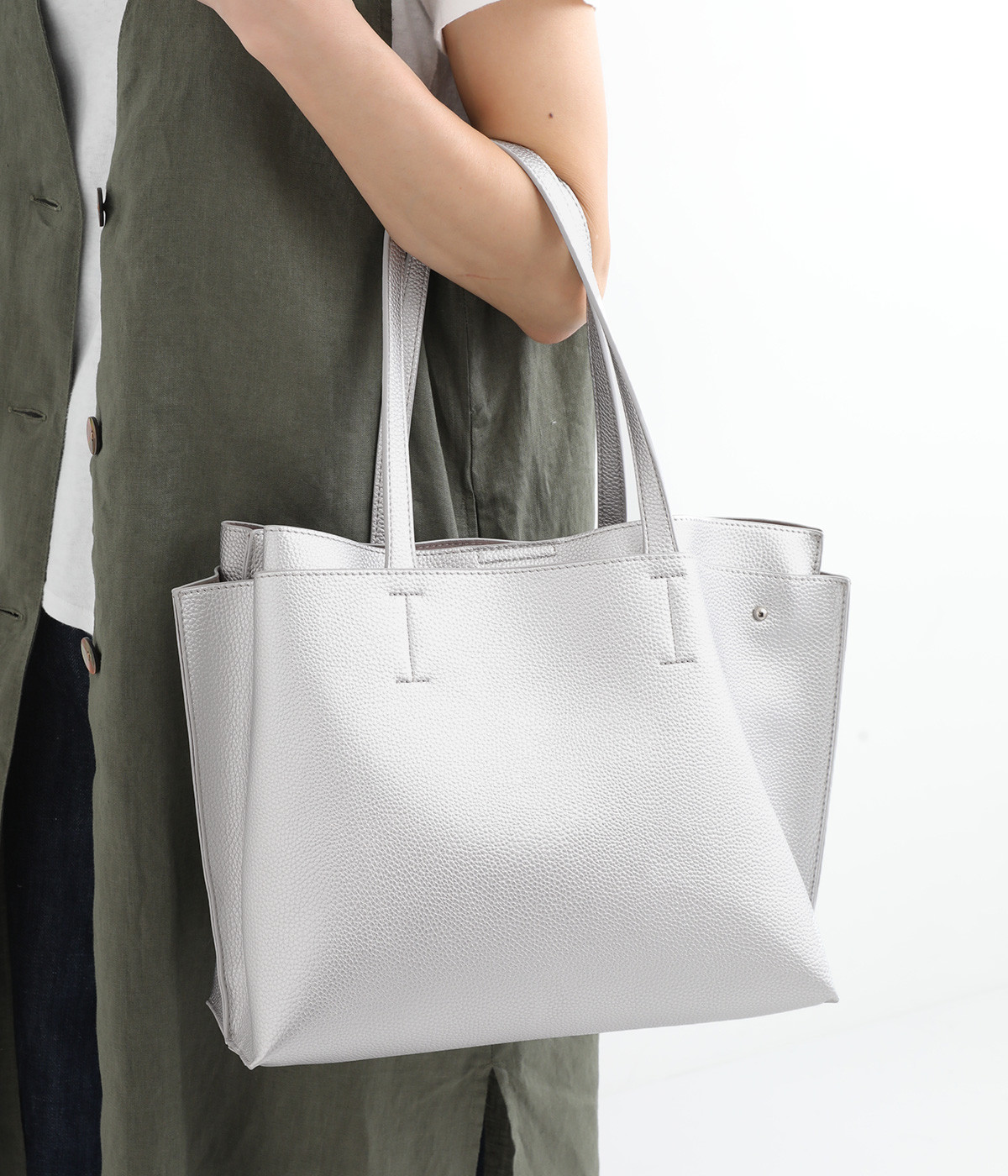 A4セパレート　パーテーショントート(シルバー-ONESIZE)