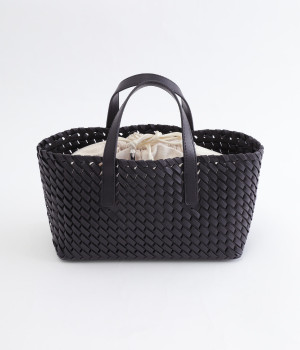 コートかがり横長トート(ブラック-ONESIZE)