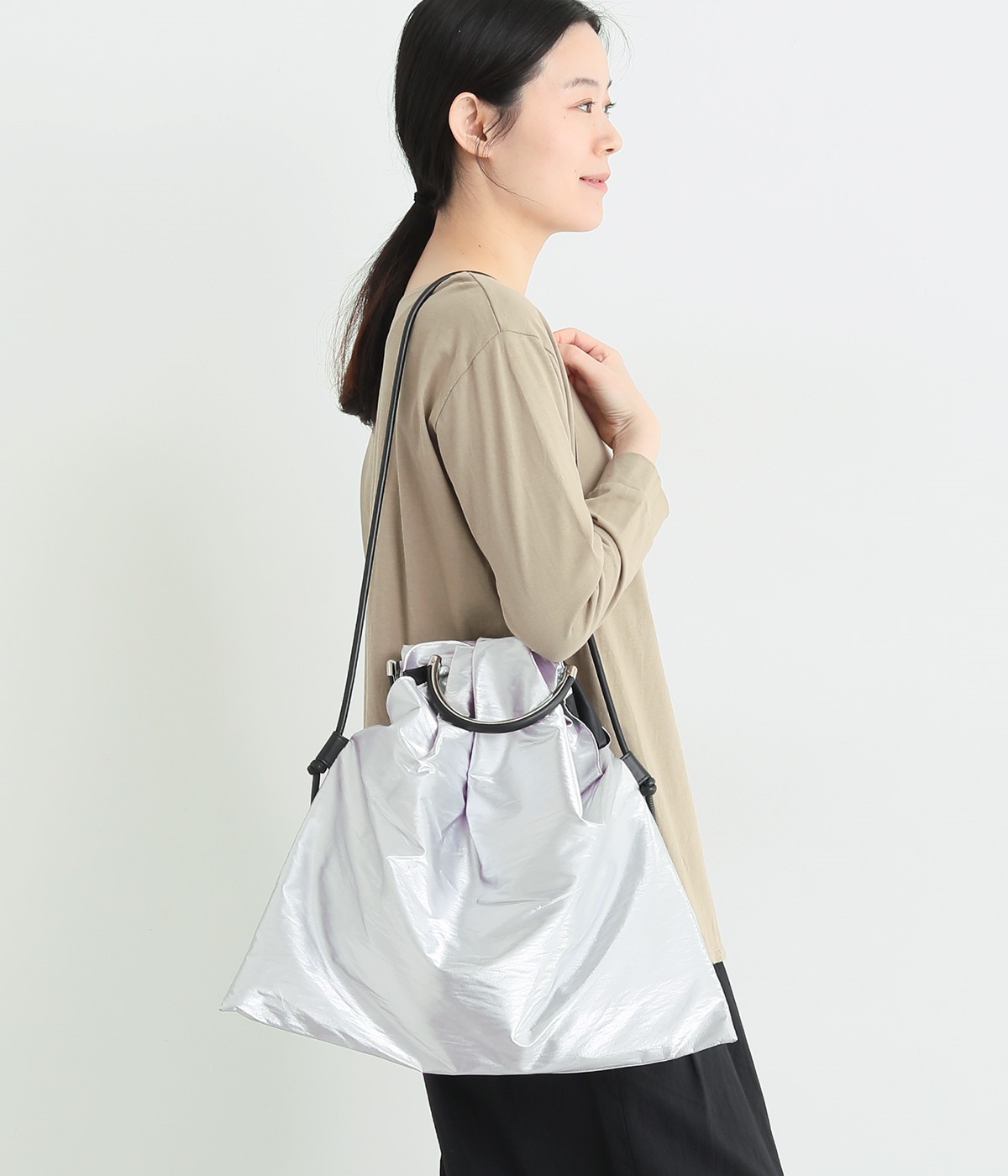 コンビ金手ハンドル 2wayトート(シルバー-ONESIZE)