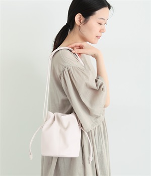 ソフト巾着 ショルダーバッグ(アイボリー-ONESIZE)