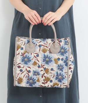 ジャカード スクエアトート(ライトグレー-ONESIZE)