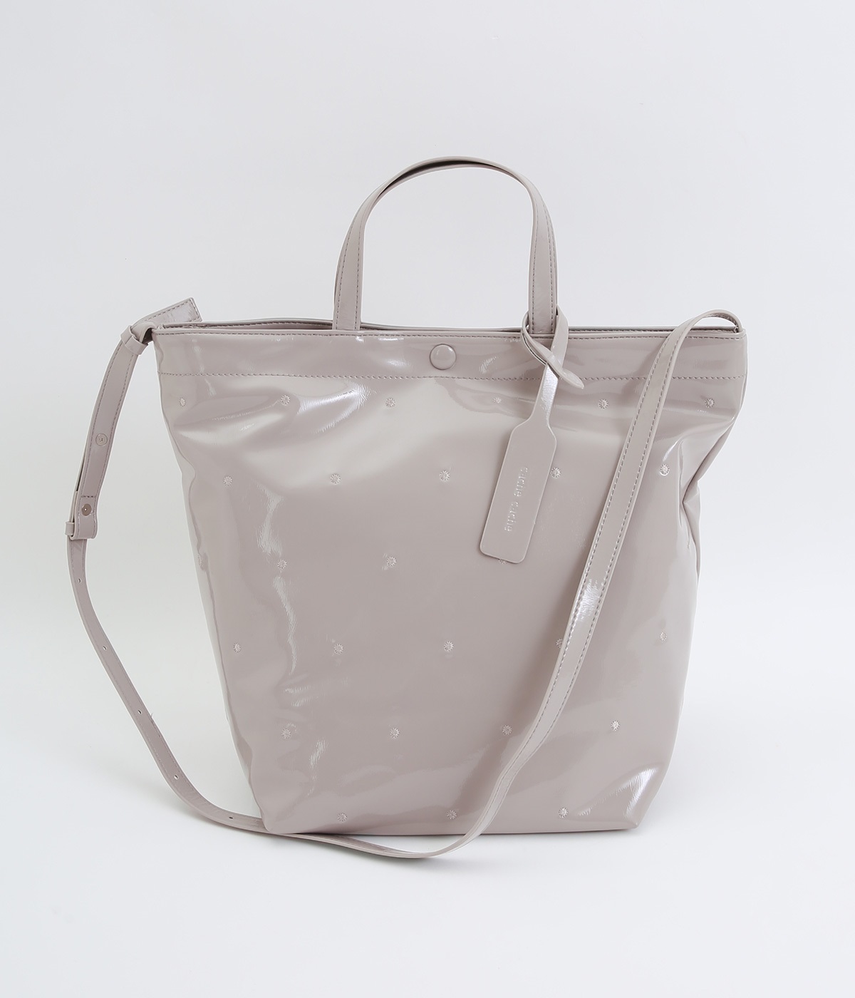 ドット刺繍 2wayトート(ライトグレー-ONESIZE)