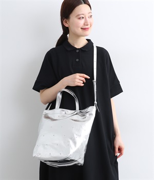 ドット刺繍 2wayトート(シルバー-ONESIZE)