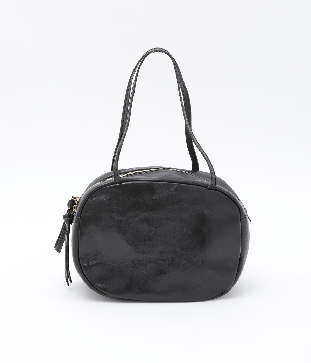 牛革オーバルトート(ブラック-ONESIZE)