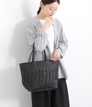 牛革メッシュ編みトートL(ブラック-ONESIZE)