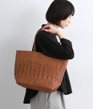 牛革メッシュ編みトートL(ブラウン-ONESIZE)