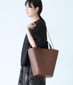 タテ型2wayバケツトート(ブラウン-ONESIZE)