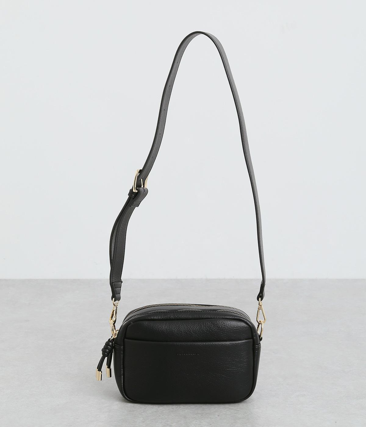 2ショルダー付ボックスバッグ(ブラック-ONESIZE)