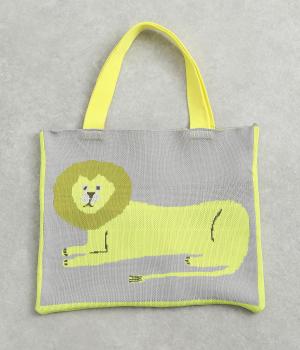 アニマルモチーフニットトート(イエローミックス-F)