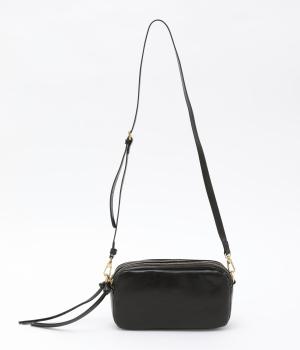 ダブルジップ2way横長ショルダー(ブラック-F)