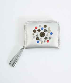 マルチスタッズ ジャバラカードウォレット(シルバー-ONESIZE)