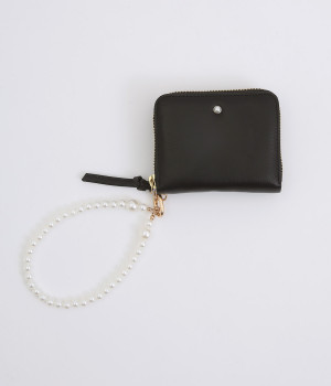 パールストラップ　ジャバラカードウォレット(ブラック-ONESIZE)