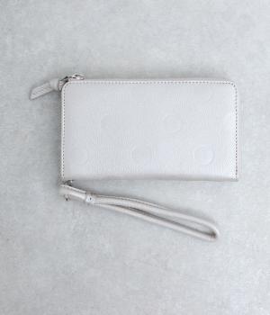 ドット型押しストラップL字ロングウォレット(シルバー-F)