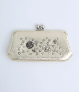 マルチスタッズ・がま口ロングウォレット(ゴールド-F)