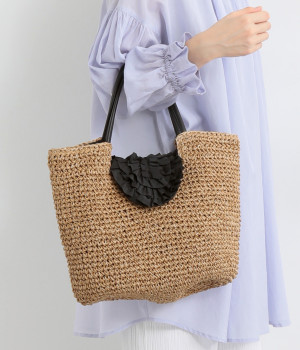 フリルフラップ クロッシェトート(ブラック-ONESIZE)