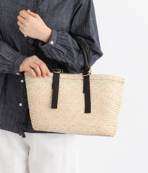 椰子かごマルシェバッグ ガーメントレザー S(ブラック-ONESIZE)