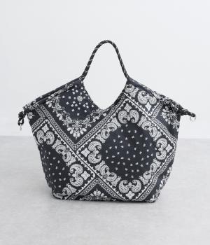 カジュアルパターンビッグトート(ネイビー-F)