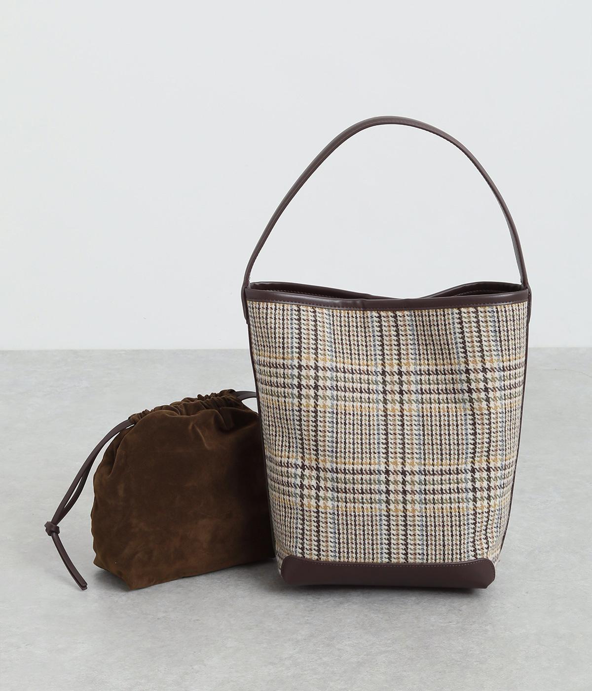 ツイードバケツバッグ(ベージュ-ONESIZE)