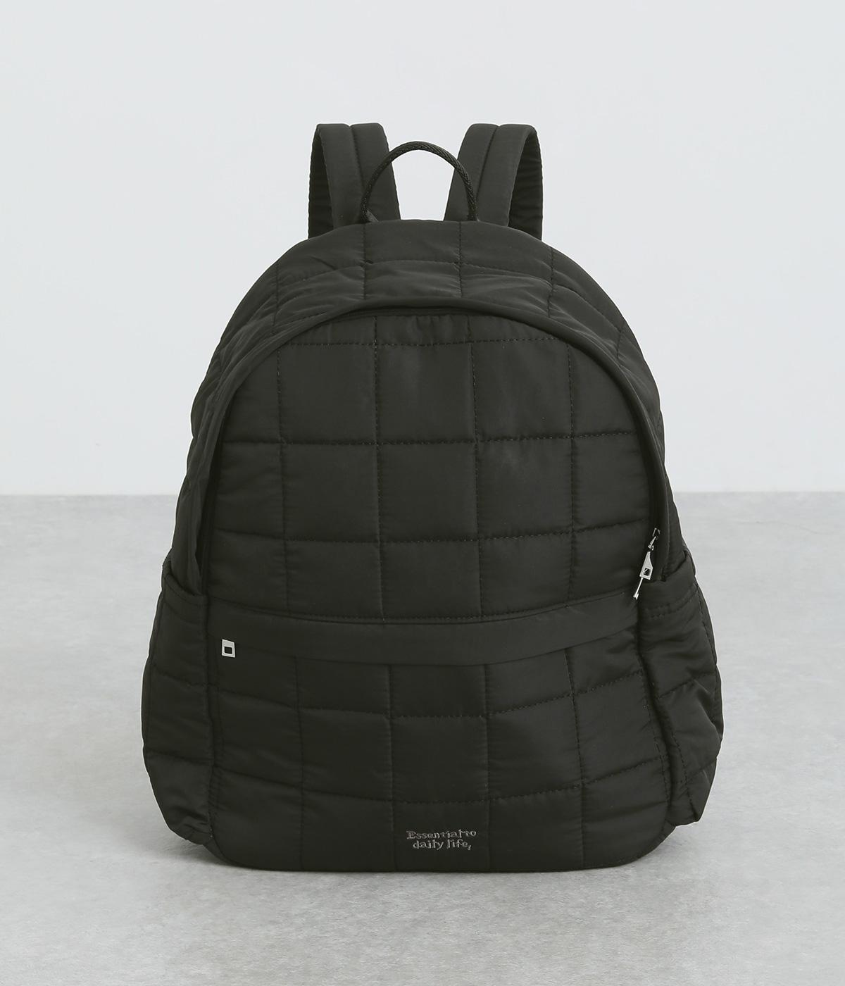 パディング刺繍リュック(ブラック-ONESIZE)