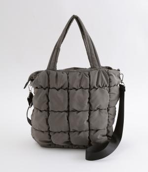 ゴムキルトトートバッグ(グレー-ONESIZE)