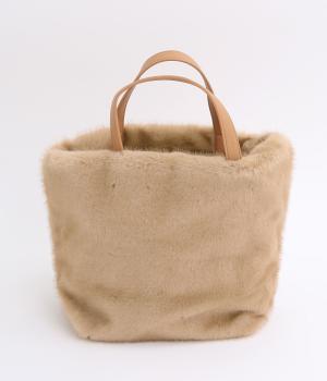 ミンク風ファーシンプルトート(ベージュ-ONESIZE)