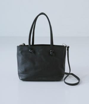 ソフトレザー3層2wayトート(ブラック-F)