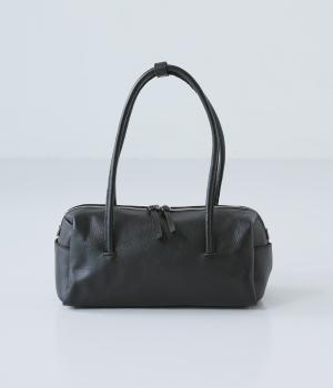 ソフトレザーワイドボストントート(ブラック-F)