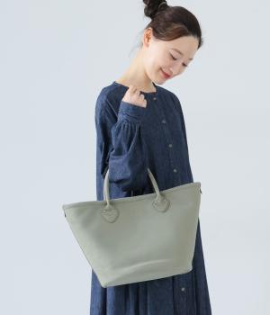 スエード口元パイピングトート(グリーン-F)
