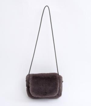 エコファーシンプルフラップショルダー(グレー-F)