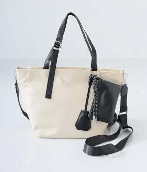 チャームセット付ナイロントート(アイボリー-F)