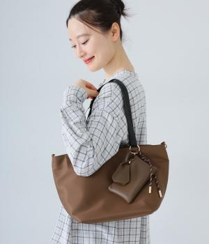 チャームセット付ナイロントート(ブラウン-F)