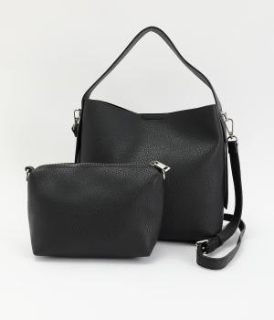 ポーチショルダー付2wayホーボー(ブラック-F)