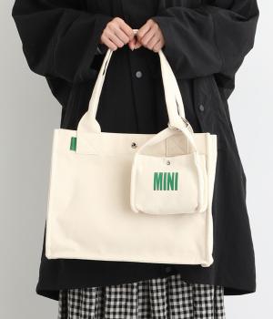 フロッキ－ポーチ付キャンバストート(アイボリー-F)