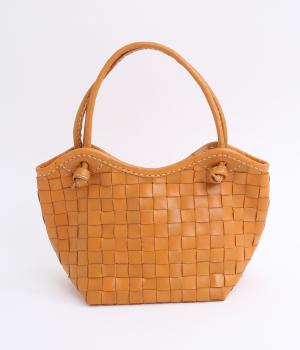 牛革レザーメッシュトートS(キャメル-F)