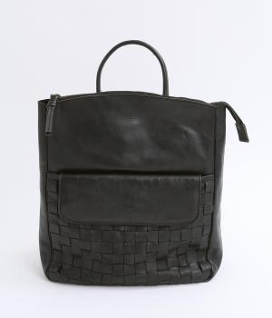 牛革レザーメッシュA4リュック(ブラック-F)