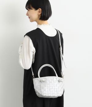 牛革レザーメッシュ3wayトートS(シルバー-F)