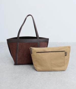 撥水リバーシブルトート(ブラウン-F)