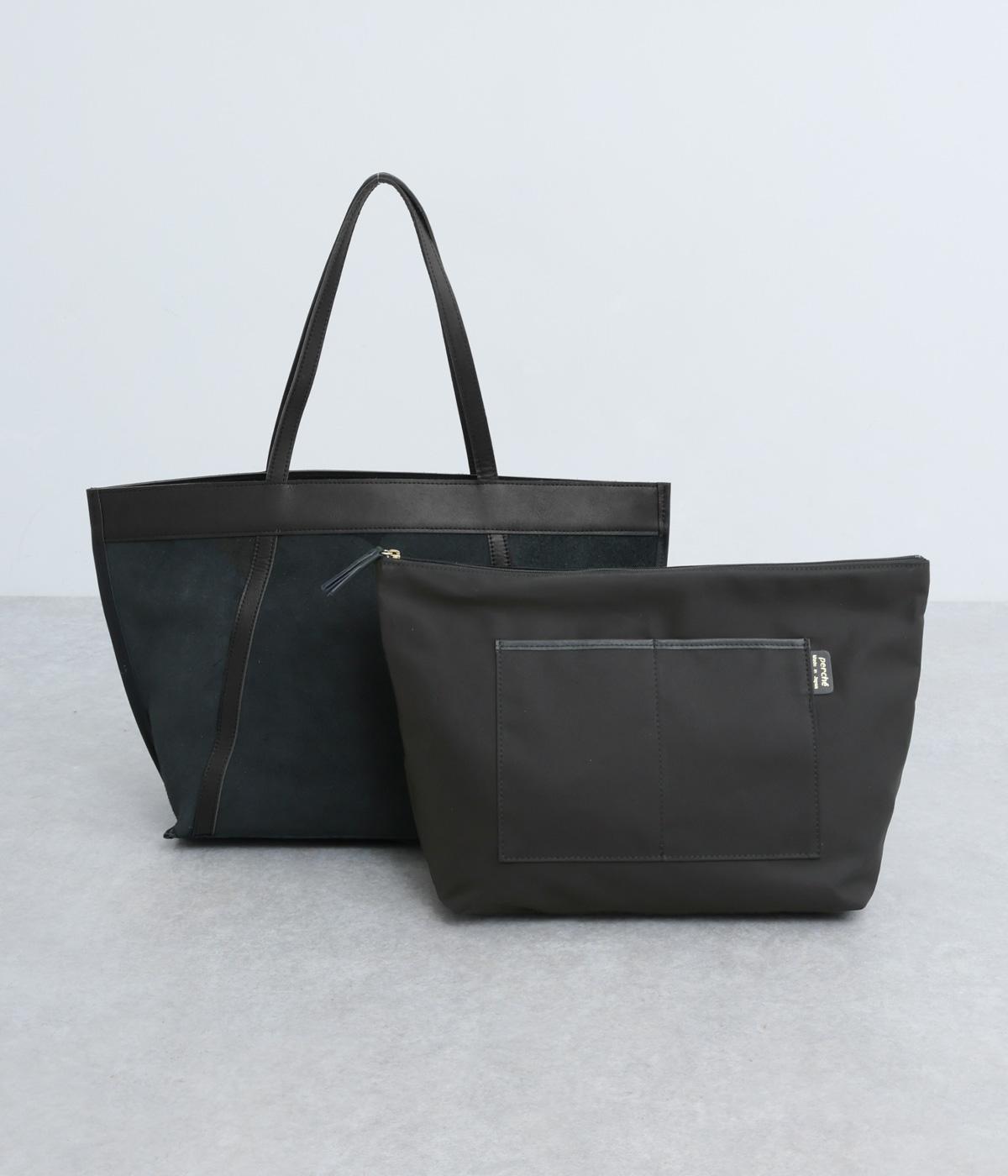 撥水リバーシブルトートL(ブラック-F)