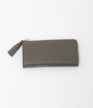 ドット型押しワンビューパームウォレット（グレー・F）