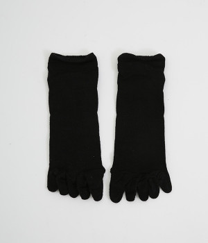 メリノウール ５本指インナーソックス(ブラック-ONESIZE)