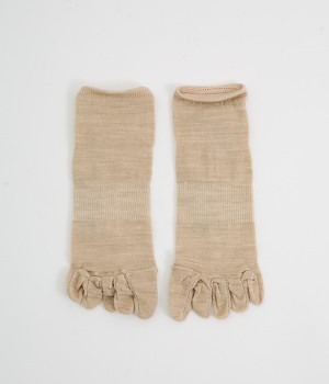 メリノウール ５本指インナーソックス(ベージュ-ONESIZE)