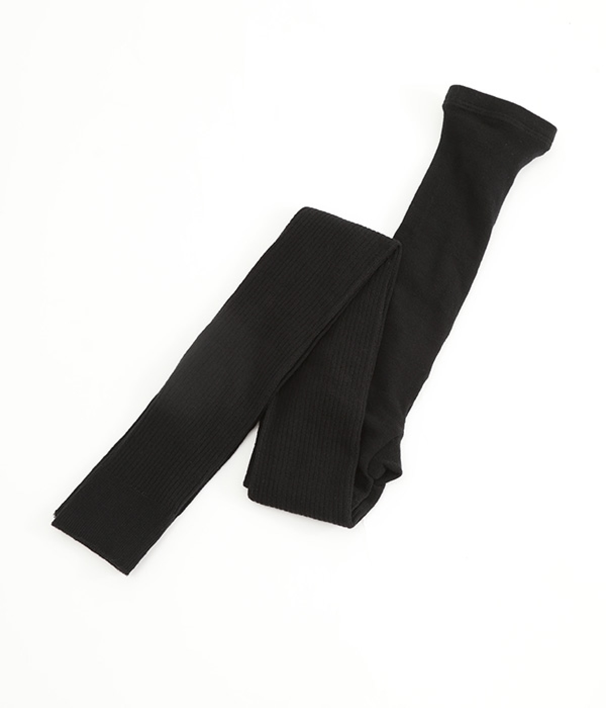 コットン 柔らかリブ レギンス(ブラック-ONESIZE)