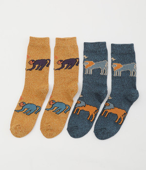 夫婦ゲンカ　クルーソックス　2足組(カラー1-ONESIZE)